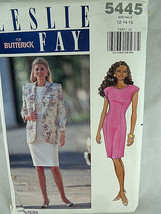 BUTTERICK 5445 fitted Dress  &amp; Jacket SIZE 12 14 16  miss Leslie Fay des... - £5.69 GBP