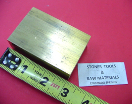 1 Pc of 1-5/8&quot; x 1-5/8&quot; C360 BRASS SQUARE BAR 3&quot; long Solid 1.625&quot; Flat Mill Sto - £62.42 GBP