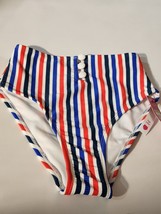 Juniors&#39; Ribbed Striped Cheeky High Waisted Bikini Bottoms-Xhilaration -... - £7.78 GBP