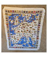 Vintage Europe Map Wall Tapestry Tablecloth Schultendecke 61x50 - $559.30 MXN
