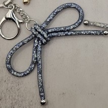 Steel Silver Mesh Coquette Bow Keychain Bag Charm - $14.85