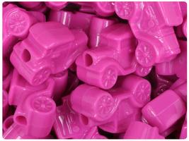 BeadTin Dark Pink Opaque 25mm Car Pony Beads (24pcs) - $2.39