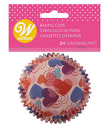Hearts Valentine&#39;s Day 24 Ct Baking Cups Cupcake Liners Wilton - £3.06 GBP