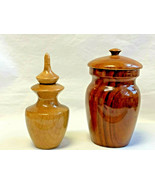 Turned Wood Perfume Bottle Vtg Beaudettes Coquille Oregon &amp; Small Wooden... - £27.90 GBP