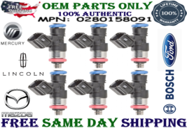 BRAND NEW Bosch GENUINE Fuel Injectors for 2010, 2011, 2012 Ford Fusion 3.0L 6x - £313.16 GBP