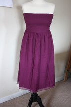 J. Crew 8 Strapless Purple Emily Silk Chiffon Dress Bridesmaid 73893 - £12.90 GBP