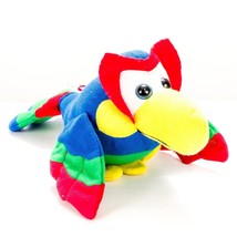 Classic Toy Parrot Plush Bird 12&quot; Blue Yellow Green Red Stuffed Animal Toy - £8.59 GBP