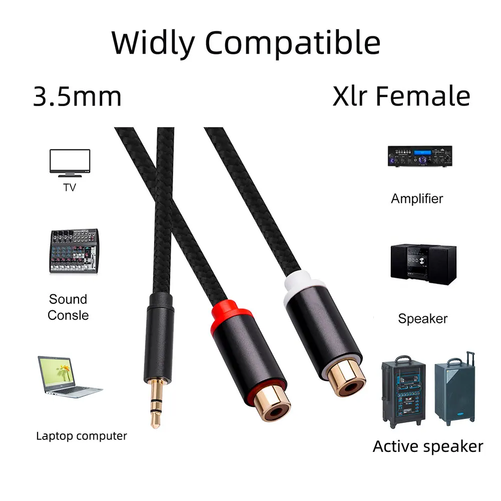 House Home 3.5mm Male to 2A Female Jack Stereo AUX Audio Cable Y Adapter Splitte - £19.98 GBP