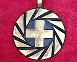 Vintage Terra Sancta Guild 1967 Israel Necklace Pendant Faith 1 .5&quot; Cross - $24.70