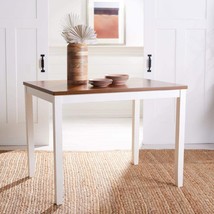 Izzy Rectangle 36-Inch Counter Dining Table, White/Natural, Safavieh Home - $437.94