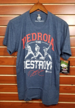 NEW Men&#39;s Dustin Pedroia Tri-Blend Graphic T-Shirt Crew Neck Blue Heather - £6.22 GBP