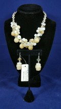 Yaumi K Natural Multi Bead Adjustable Statement Fashion Necklace and Earring Set - $59.99