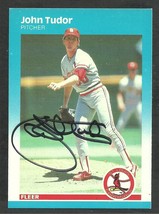 St Louis Cardinals John Tudor Autograph Signed 1987 Fleer Baseball Card 310 - £5.57 GBP