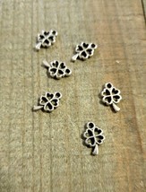 Shamrock Charms Miniature 4 Leaf Clover Jewelry Making Findings Good Luck 10pcs - £3.03 GBP