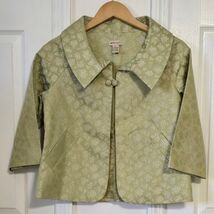 Anthropologie Elevenses Semi-Cropped Jacket Brocade One Button 3/4 Sleev... - $79.20