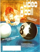 Video 8-Ball Arcade Game Flyer Original 1981 Vintage Retro Art Promo 8.5... - $28.35