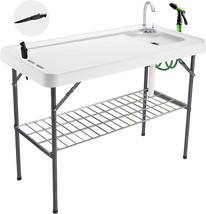 The Avocahom Folding Fish Cleaning Table Is A Portable Sink Table For Camping - £126.61 GBP