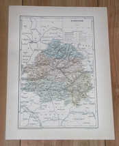 1887 Original Antique Map Of Department Of Dordogne Perigueux / France - £17.74 GBP