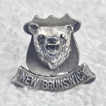 Bear Head Mount Trophy New Brunswick Pin Vintage Metal Silver Tone Canada - £9.82 GBP