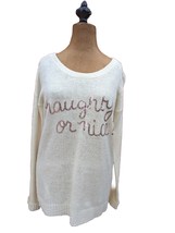 Naughty or Nice Sweater Sequins Gold Pacsun Y2K Size M Womens Black Poppy Gift - £23.88 GBP