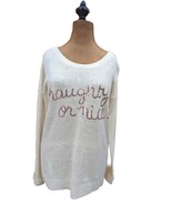 Naughty or Nice Sweater Sequins Gold Pacsun Y2K Size M Womens Black Popp... - £23.67 GBP