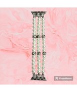 Pearl Rhinestone Beaded Stretch Watch Band for Apple Watch 42mm/44mm/45m... - £5.43 GBP