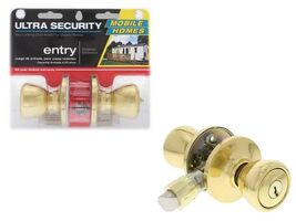 Entry Door Knob 1-3/4&#39;&#39; Polished Brass w/Compatible Key KW1 Ultra Securi... - $21.92 CAD