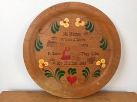 Vtg Woodcroftery Pennsylvania Dutch Like My Kitchen Best Wood Wall Sign Tray 12&quot; - £23.81 GBP