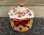 Fitz &amp; Floyd 2003 Nutcracker Sweets Lidded Cupcake Candy Dish with Bow - - £23.01 GBP
