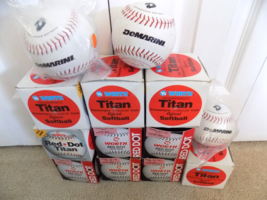 Lot of (13) Worth Red Dot Titan &amp; DeMarini Official Softballs--FREE SHIP... - £46.35 GBP