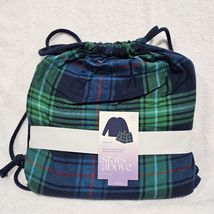 Women's XL Stars Above Flannel Plaid Pajama Set Shorts, Long Sleeve New image 2