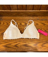 NWT Target Xhilaration Crochet Bikini Top Only Boho Pale Yellow Floral S... - $12.49 CAD