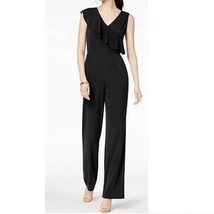 NY Collection Women Petite PL Black Ruffle Sleeveless Jumpsuit NWT CO71 - £25.43 GBP