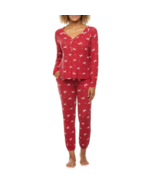 Ambrielle Women&#39;s 2 Piece Pant &amp; Shirt Pajama Set Size MEDIUM Red Deer New - £28.37 GBP