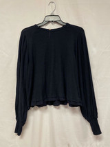 Free People Blue Balloon Sleeve Top Size Small (TORN) - £20.87 GBP