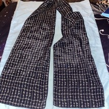 Women’s  Scarf 54” Long X 8” Wide  Print Black With Ivory - $4.75