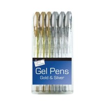 Just Stationery Gel Ink Pen - Silver/Gold (Set of 6)  - $8.00