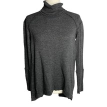Urban Outfitters Turtleneck Pullover Sweater S Grey Knit Raw Seams Open ... - £29.65 GBP