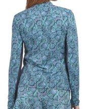 NWT TOMMY BAHAMA BELAIR PAISLEY Teal Navy Long Sleeve Mock Golf Shirt M L & XL image 2
