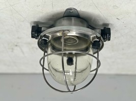 Authentic Vintage Original Maritime Antique Ceiling Mount Iron Bulkhead Light - $87.12