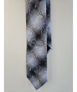 Van Heusen Gray/White Floral Stripe Pattern Neck Tie, 100% Silk - $12.99