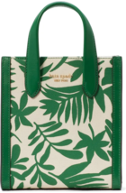Kate Spade Mini Manhattan foliage print North South Canvas Tote Crossbod... - €151,53 EUR
