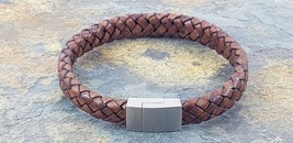 Brown woven leather Bracelet - £12.93 GBP