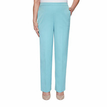 Alfred Dunner Women&#39;s Straight Pull On Pants Size 16 SHORT Dove Blue New - £18.97 GBP