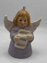 Goebel Angel Bell 1981 Christmas Ornament. W. Germany Purple Robe Holding Music - £7.80 GBP