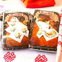 Bucilla Set/2 &quot;Christmas Music&quot; Stamped Cross-Stitch Kits Napkins/Tablerunner - £17.15 GBP