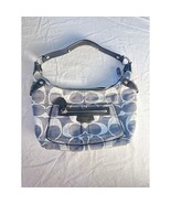 Coach Signature Jacquard Shoulder Bag Black Patent Trim - $50.01 CAD