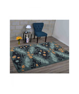 8 x 10 ft. Hand Tufted Floral Wool Area Rug, Black &amp; Green - $7,359.78 MXN