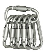 Aluminum D-Ring Locking Carabiners Lightweight &amp; Durable Hiking Keychain... - £8.51 GBP