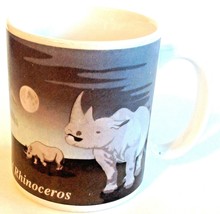 JFH Endangered Species Coffee Mug White Rhinoceros Rhino  - £12.47 GBP